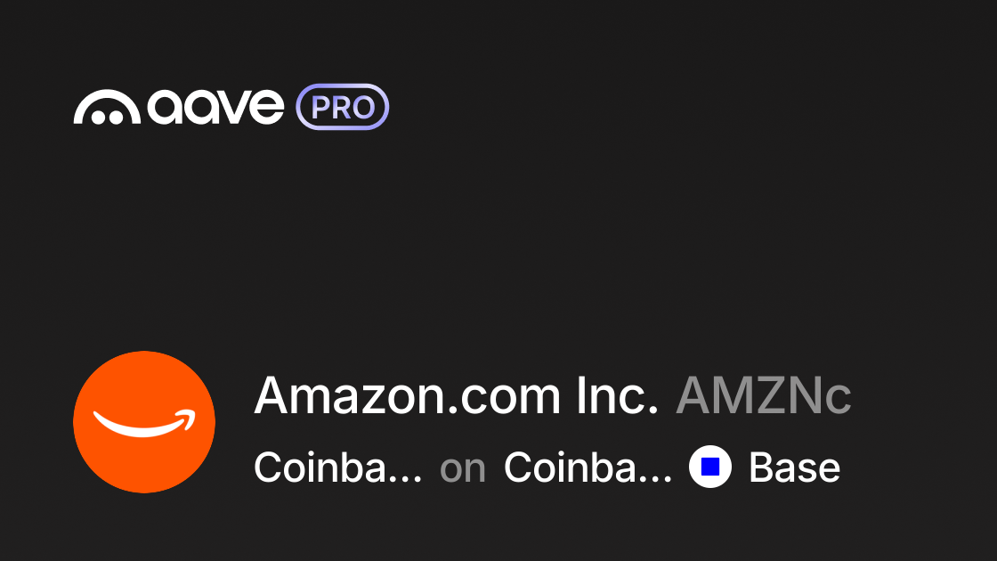 AMZNc in Coinbase Stocks on Coinbase Stocks, Base · Aave Pro